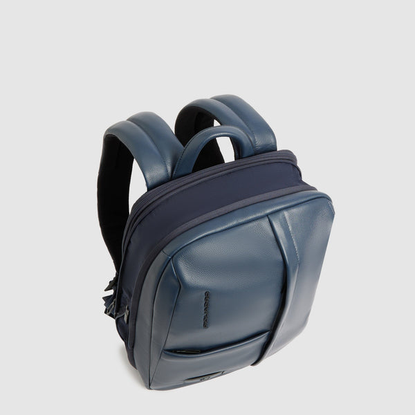 Expandable 14-inch Laptop Backpack in Leather - Blue - photo 5