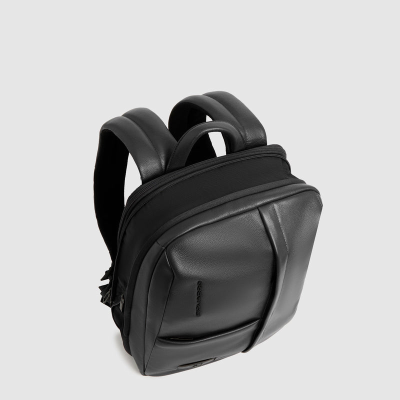Expandable 14-inch Laptop Backpack in Leather - Black - photo 5