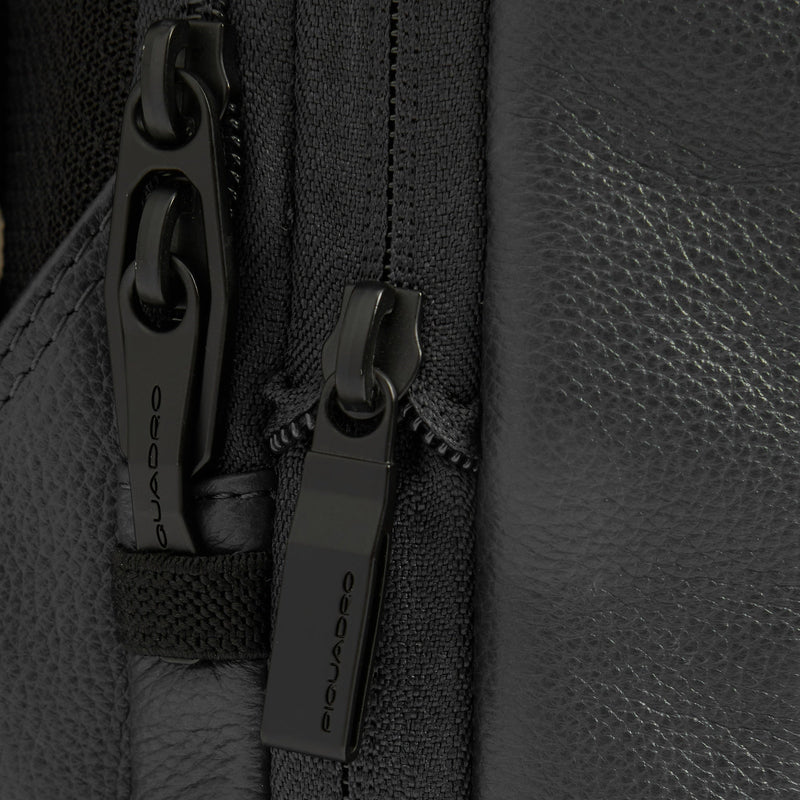 Expandable 14-inch Laptop Backpack in Leather - Black - photo 6