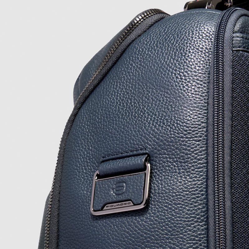 Leather Laptop Backpack 15.6" with Fingerprint Lock - Night blue - photo 4