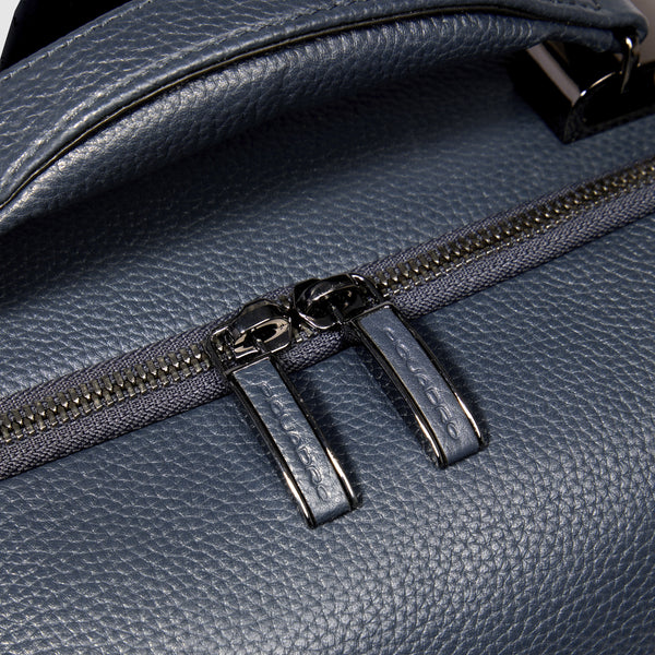Leather Laptop Backpack 15.6" with Fingerprint Lock - Night blue - photo 5