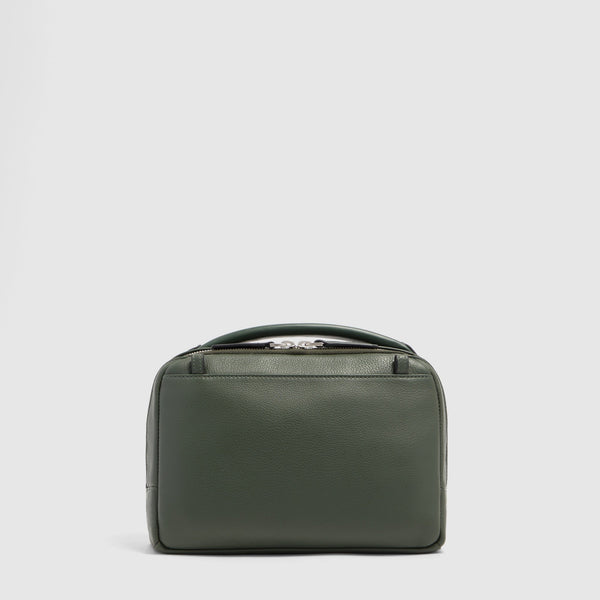 Men's Leather Crossbody Bag with Padded Phone Pocket - Green - photo 4