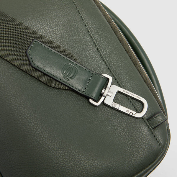 Men's Leather Crossbody Bag with Padded Phone Pocket - Green - photo 6