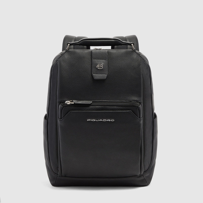 Leather Travel Backpack for 14-inch Laptop - Black