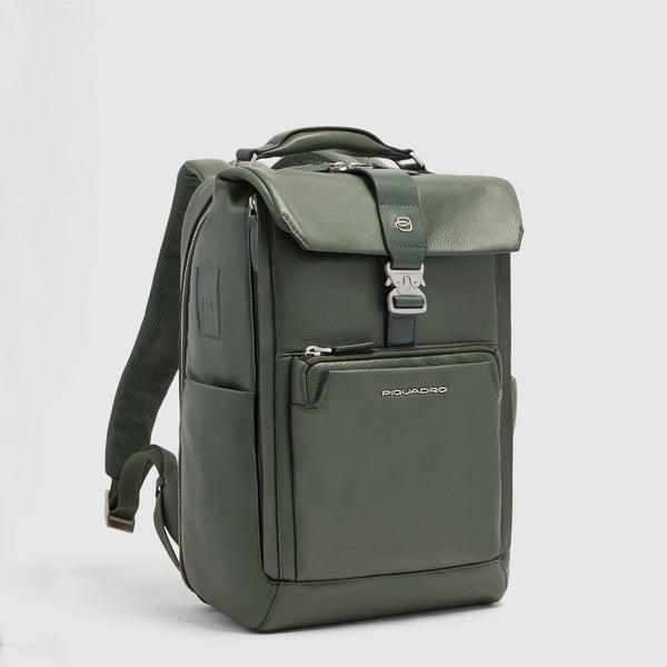 Leather 15.6" Laptop Travel Backpack with Trolley Strap - Green - photo 2