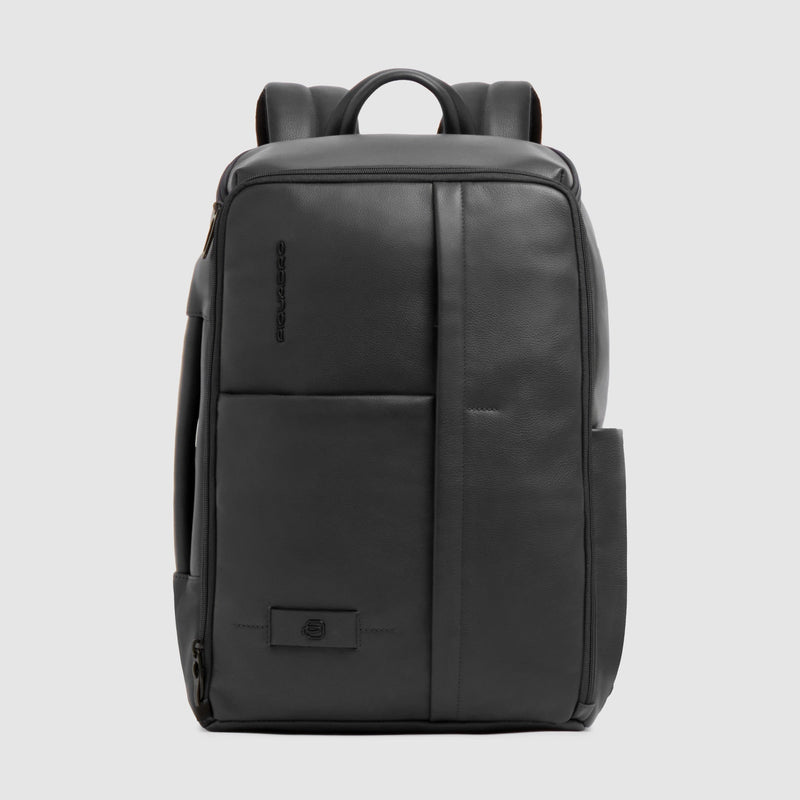 Expandable Leather Travel Backpack 15.6" Russel - Black