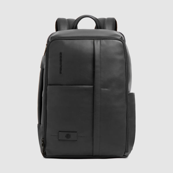Expandable Leather Travel Backpack 15.6" Russel - Black