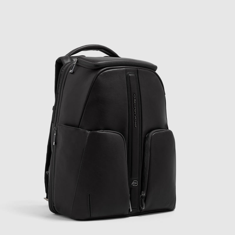 Leather 14" Laptop Backpack with Wireless Charging - Black - photo 2