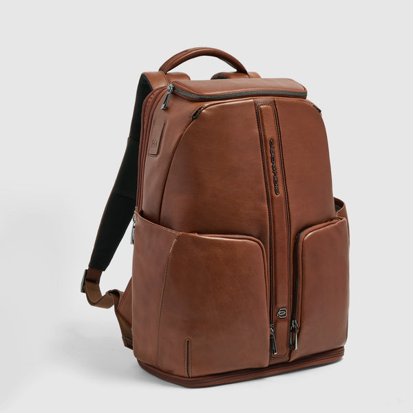 Two-Compartment Leather Laptop Backpack 15.6" - Leather brown - photo 2