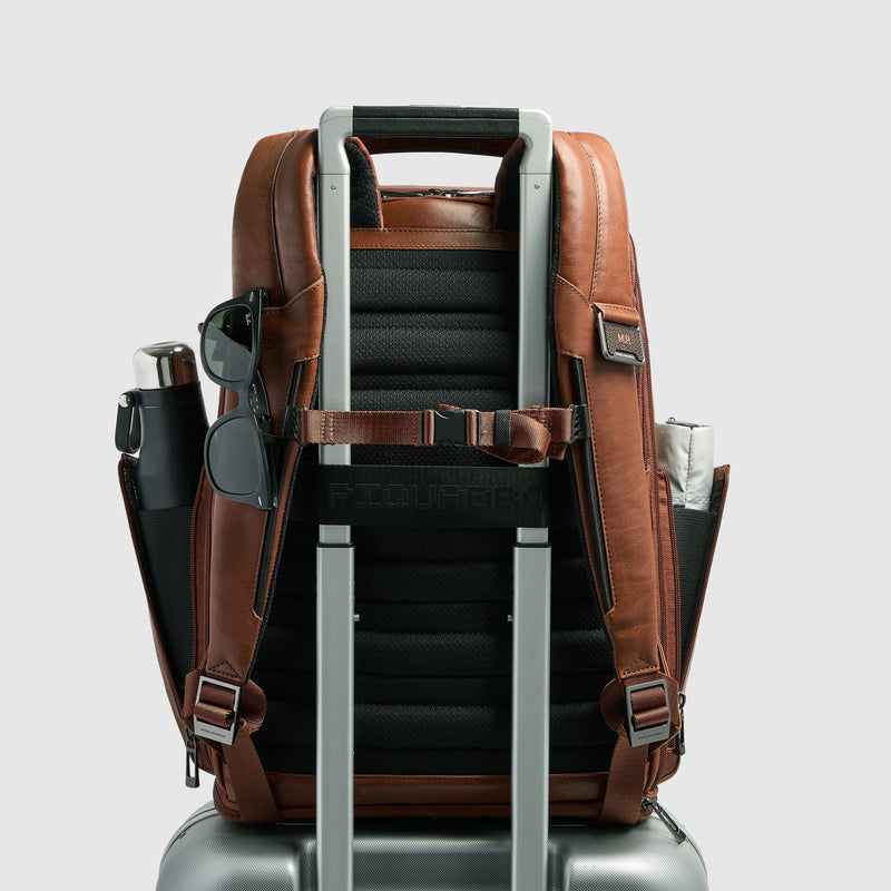 Two-Compartment Leather Laptop Backpack 15.6" - Leather brown - photo 3