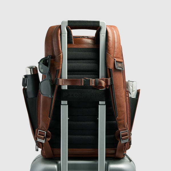 Two-Compartment Leather Laptop Backpack 15.6" - Leather brown - photo 3