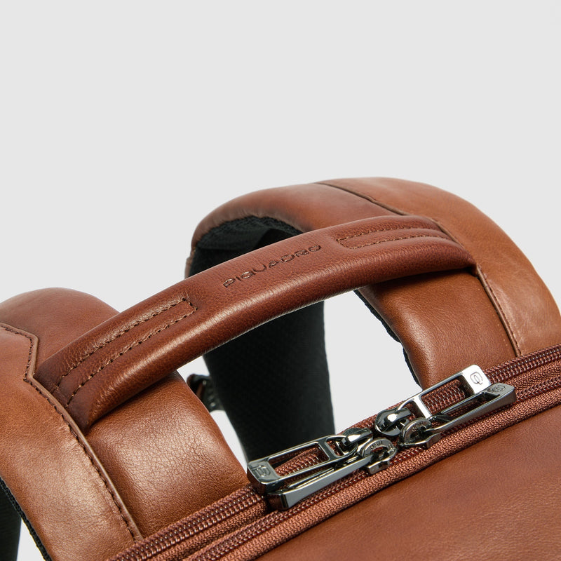 Two-Compartment Leather Laptop Backpack 15.6" - Leather brown - photo 9