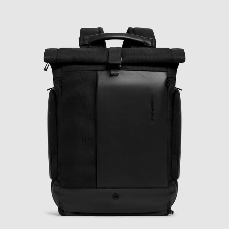 Zaino roll-top da bici porta pc 15,6"  - nero