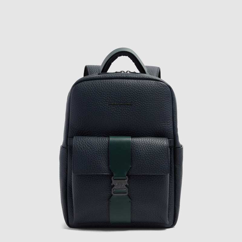 Zaino uomo porta pc 14" a due scomparti - blu/verde