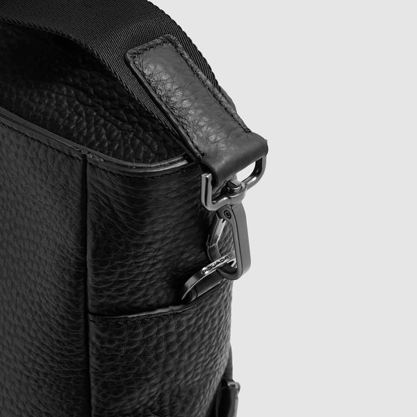 Mochila tote em pele com capa para portátil amovível - Preto - foto 8