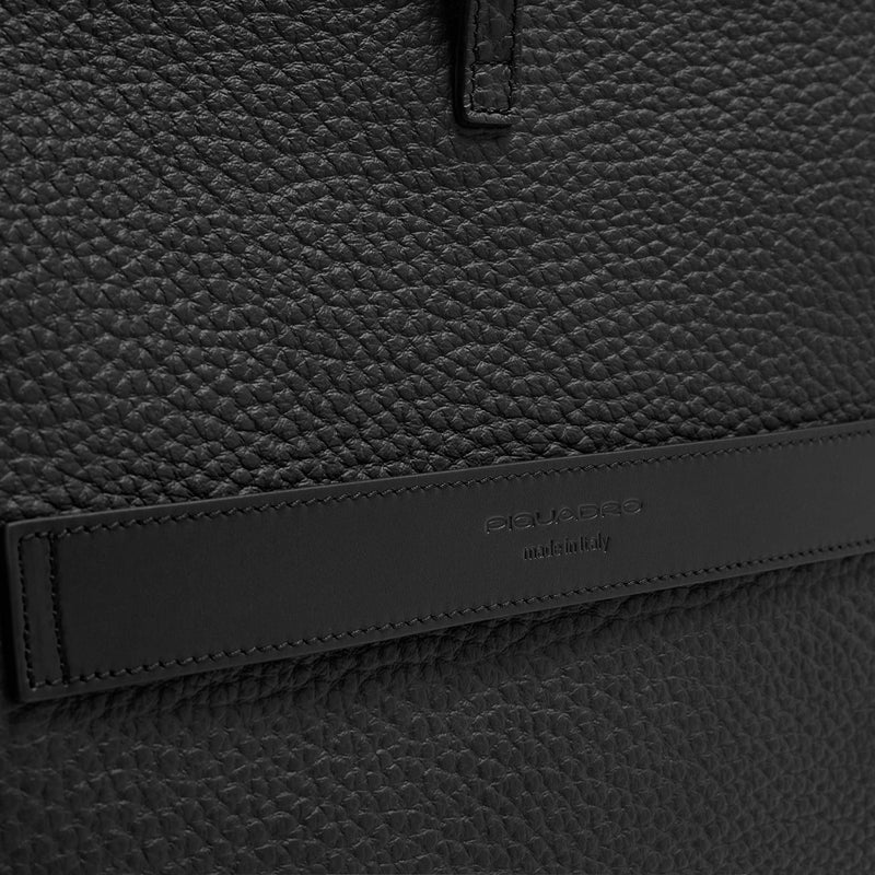 Mochila tote em pele com capa para portátil amovível - Preto - foto 9