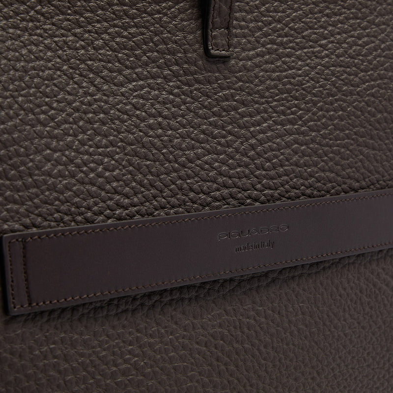 Leather Tote Backpack with Removable Laptop Sleeve - Dark brown - photo 9