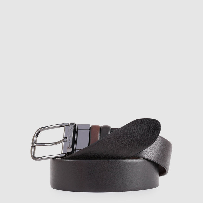Men's Reversible Leather Belt Black Square - Dark brown/Black - photo 2