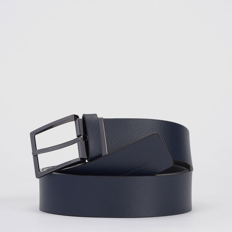 Cintura uomo reversibile in pelle - nero/blu