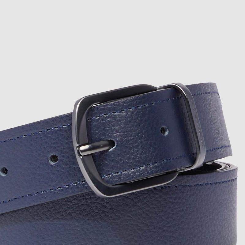 Cintura da uomo in pelle con fibbia ad ardiglione - Blu - foto 3