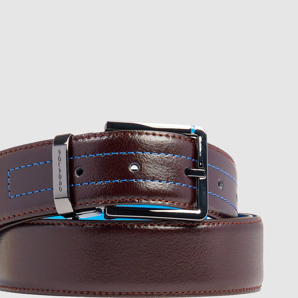 Ceinture homme en cuir avec boucle-ardillon - Acajou - photo 3