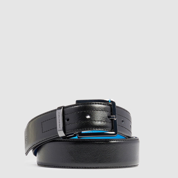 Ceinture homme en cuir avec boucle-ardillon - Noir