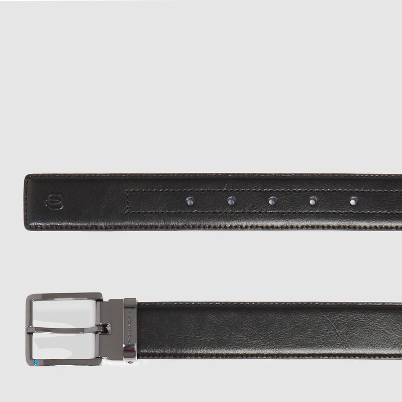 Ceinture homme en cuir avec boucle-ardillon - Noir - photo 2