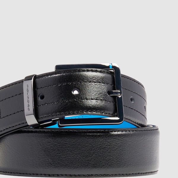 Ceinture homme en cuir avec boucle-ardillon - Noir - photo 3