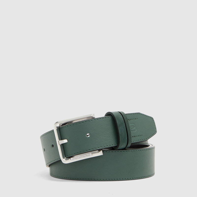 Cintura uomo in pelle con fibbia ad ardiglione - Verde