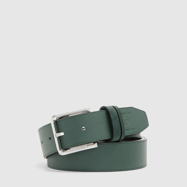 Cintura uomo in pelle con fibbia ad ardiglione - Verde