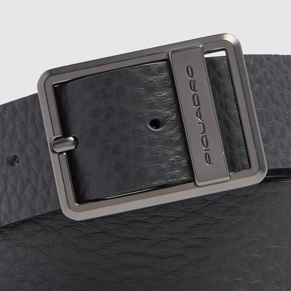 Men's Leather Belt with Prong Buckle - Black - photo 3
