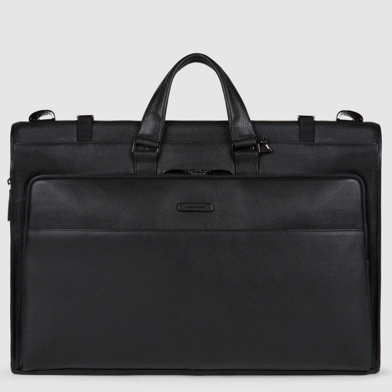 Borsa porta abiti in pelle - nero
