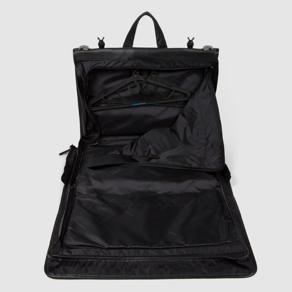 Leather Garment Bag with Shirt Sleeve & Hanging Hook - Black - photo 2