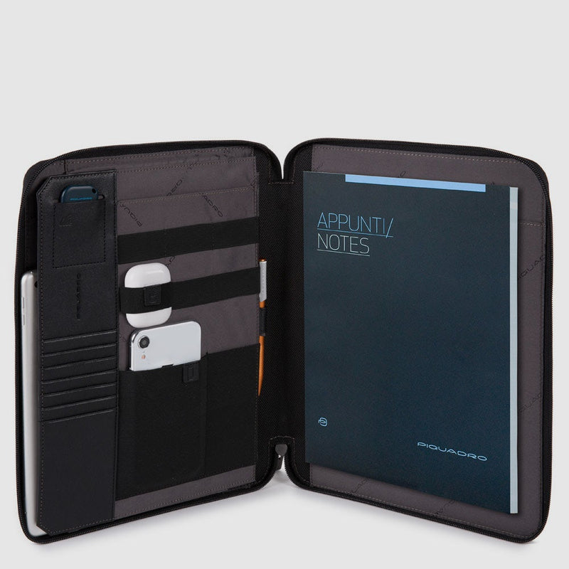Recycled Nylon Notepad Holder with iPad® Pro Compartment - Black - photo 2