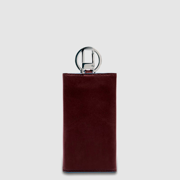 Leather Key Holder, Double Button Closure - Mahogany - photo 3