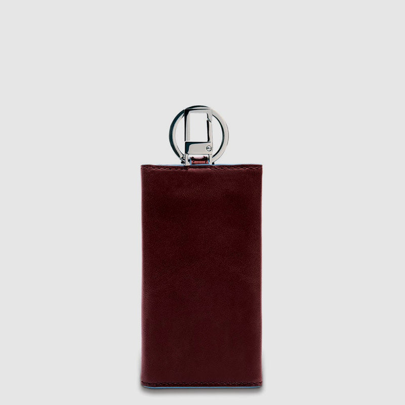 Leather Key Holder, Double Button Closure - Mahogany - photo 4