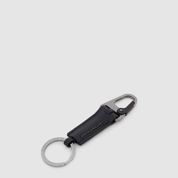 Leather Carabiner Keychain for Men - Black - photo 2