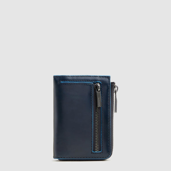 Leather Key Case with Coin Pocket and Zip - Night blue - photo 3