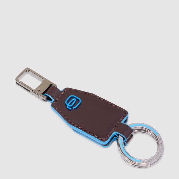 Divisible Leather Keyring with Carabiner - Mahogany
