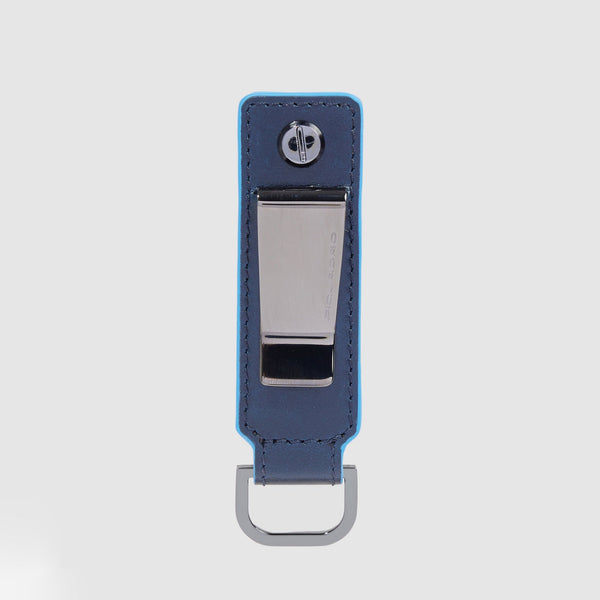 Leather Keyring with Banknote Clip - Night blue - photo 2