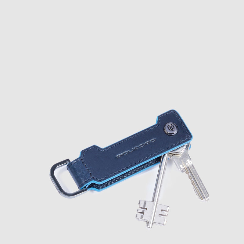 Leather Keyring with Banknote Clip - Night blue - photo 4