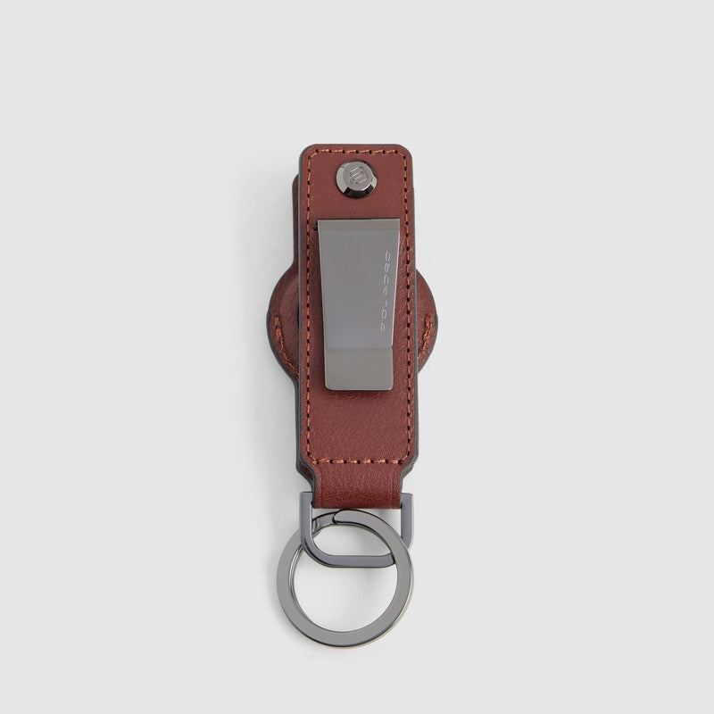 Portachiavi in  pelle con porta AirTag® - vista alternativa
