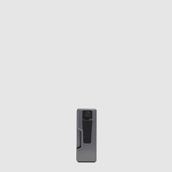 Leather and Aluminum Keychain with Money Clip - Black - photo 2