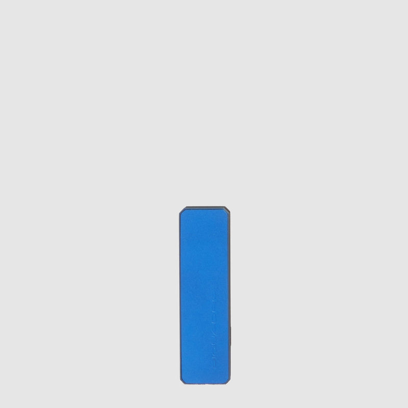 Portachiavi personalizzabile in pelle con tracker - blu