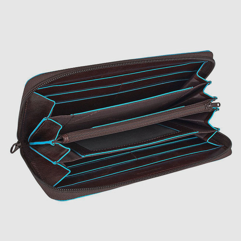 Women's Zip-Around Leather Wallet with 11 Card Slots - Black - photo 2