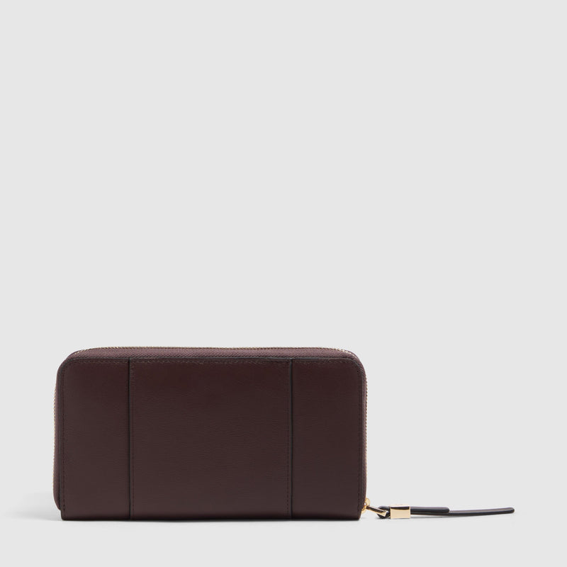 Cartera grande mujer, 4 fuelles - Burdeos/Rosa - foto 3
