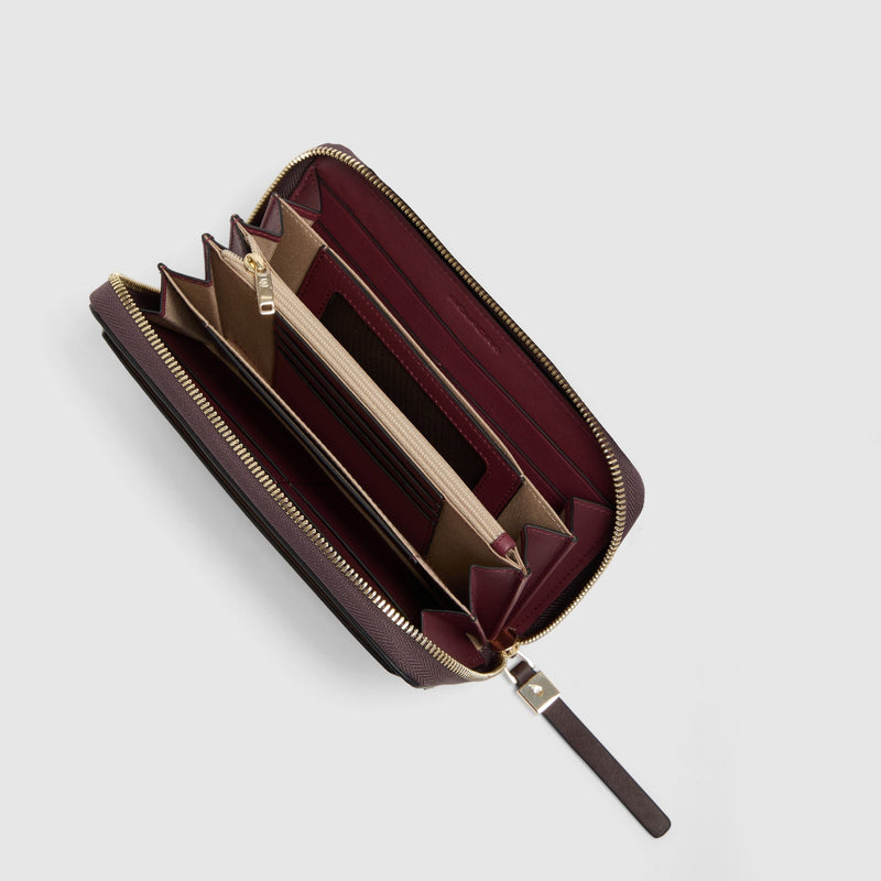 Cartera grande mujer, 4 fuelles - Burdeos/Rosa - foto 4