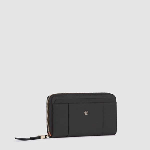 Women's Zip-Around Leather Wallet, 11 Card Slots, RFID - 2