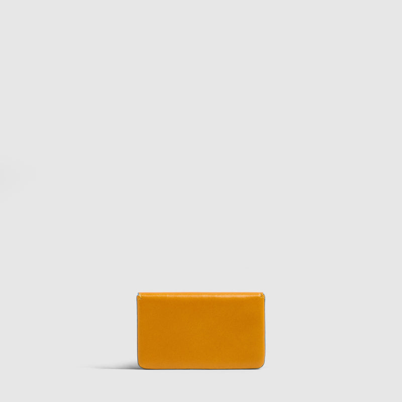 Slim Leather Business Card Holder Blue Square - Yellow - photo 3