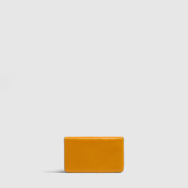 Slim Leather Business Card Holder Blue Square - Yellow - photo 3